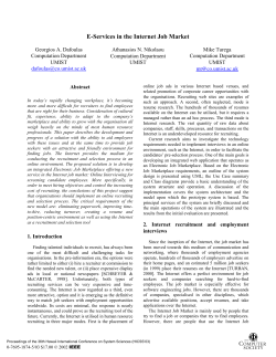 E-Services in the Internet Job Market