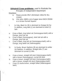 DiHvbrid Cross problems- used to illustrate the Principle of