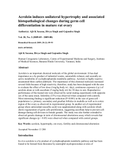 Acrolein induces unilateral hypertrophy and