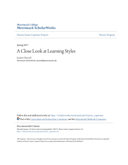 A Close Look at Learning Styles Joanna