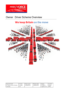 Owner Driver Scheme Overview