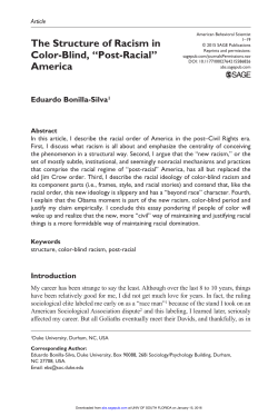 The Structure of Racism in Color-Blind, &ldquo;Post