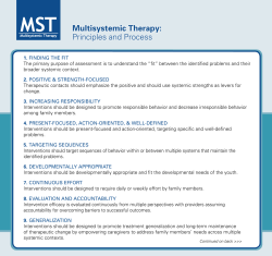 Multisystemic Therapy: Principles and Process