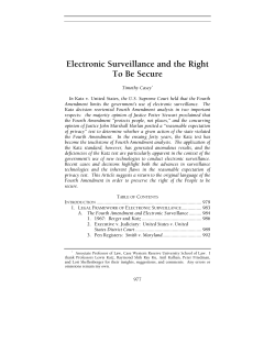 Electronic Surveillance and the Right To Be Secure