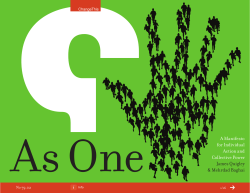 As One: A Manifesto for Individual Action and