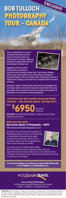bob tulloch tour - canada photography