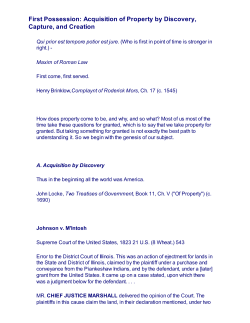 Acquisition of Property by Discovery, Capture, and Creation