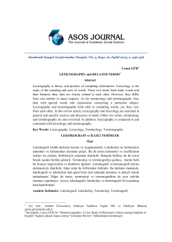 Cansu G&Uuml;R1 LEXICOGRAPHY and RELATED TERMS2 Abstract