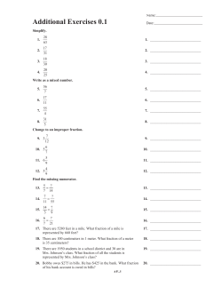 Additional Exercises 0.1