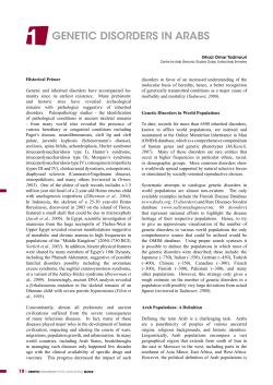 Genetic Disorders in Arabs - Centre for Arab Genomic Studies