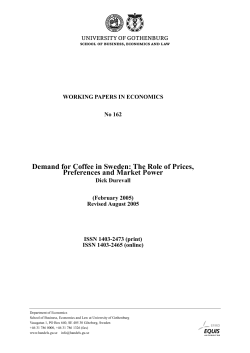 Demand for Coffee in Sweden: The Role of Prices