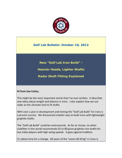 Golf Lab Bulletin - Aerotech Golf Shafts