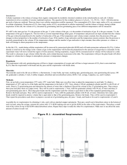Measurement of Oxygen Consumption by Soaked and Dry Pea