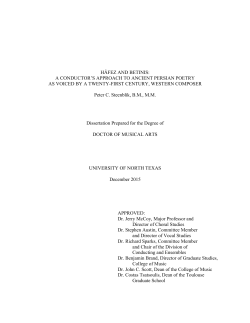 H&acirc;fez and Betinis: A Conductor`s Approach to Ancient Persian