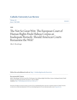 The Not So Great Writ - CUA Law Scholarship Repository