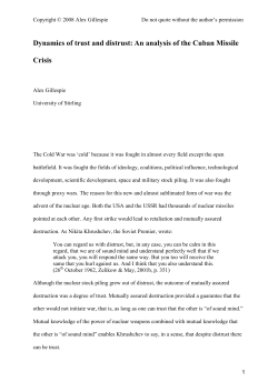 Dynamics of trust and distrust: An analysis of the Cuban Missile Crisis