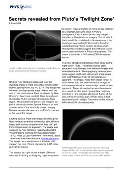 Secrets revealed from Pluto`s `Twilight Zone`