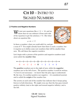 CH 10 - INTRO TO SIGNED NUMBERS