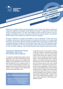 early origins of diabetes - International Diabetes Federation
