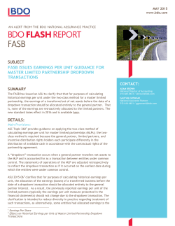 fasb issues earnings per unit guidance for master