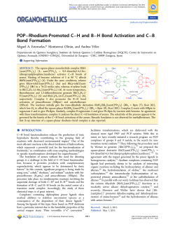 POP&ndash;Rhodium-Promoted C&ndash;H and B&ndash;H Bond