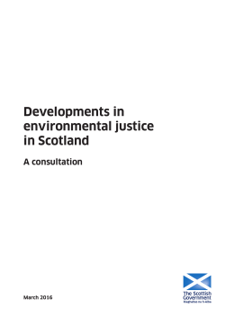 Developments in environmental justice in Scotland: A consultation