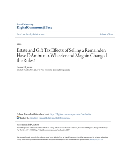 Estate and Gift Tax Effects of Selling a Remainder