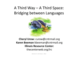 A Third Way &ndash; A Third Space: Bridging between Languages