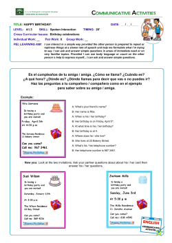 Es el cumplea&ntilde;os de tu amigo / amiga.