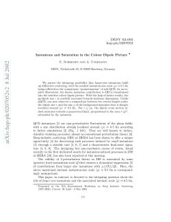 Instantons and Saturation in the Colour Dipole Picture