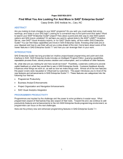 Find What You Are Looking For And More in SAS