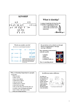 KINSHIP What is kinship?