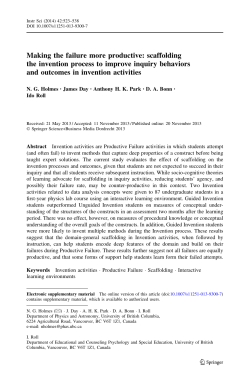 Making the failure more productive: scaffolding the invention