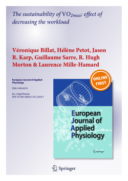 The sustainability of VO2max: effect of decreasing the