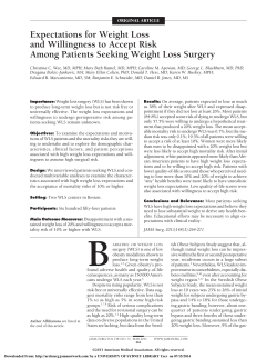 Expectations for Weight Loss and Willingness to Accept