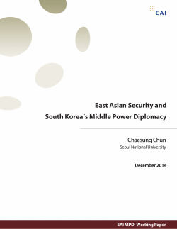 East Asian Security and South Korea`s Middle Power Diplomacy