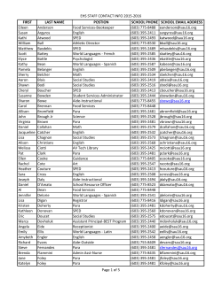 EHS STAFF CONTACT INFO 2015