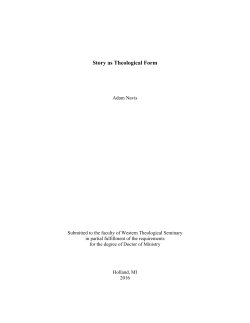 Story as Theological Form - Western Theological Seminary