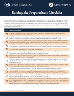 Earthquake Preparedness Checklist