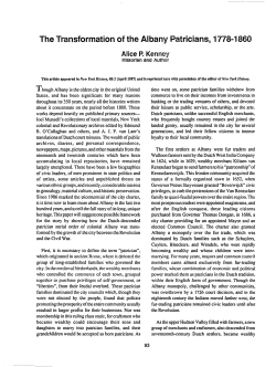 Kenney, The Transformation of the Albany Patricians, 1778-1860