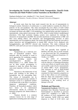 Investigating the Toxicity of Iron(III) Oxide Nanoparticles, Zinc(II