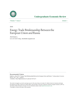 Energy Trade Brinkmanship Between the European Union and Russia