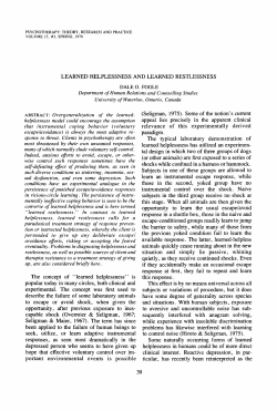 learned helplessness