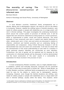 The morality of caring: The discursive construction of informal care