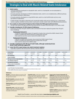 PDF &ndash; Statin Intolerance Tear Sheet
