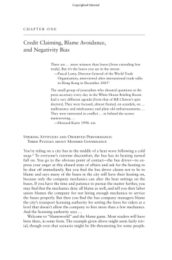 Credit Claiming, Blame Avoidance, and Negativity Bias