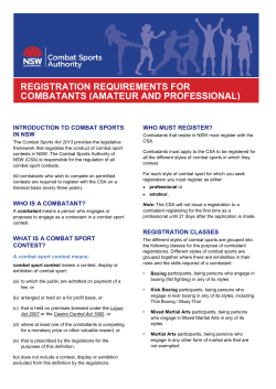 Registration Requirements for Combatants