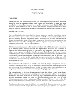 ARTVIBES AUDIO WHITE PAPER PROLOGUE Fifteen years ago