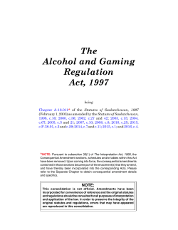 The Alcohol and Gaming Regulation Act, 1997