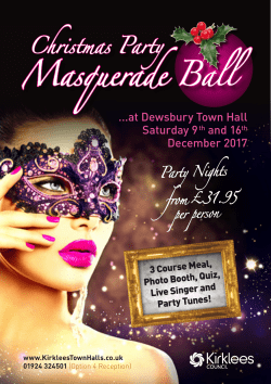 Dewsbury Town Hall Christmas Party Nights 2017